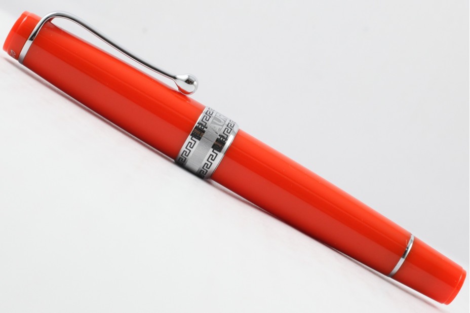 Aurora Limited Edition Optima Orange Silver Trim with Flexible Fine Nib Fountain Pen