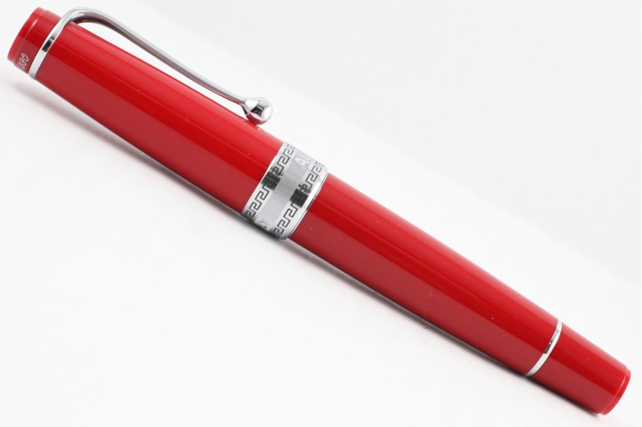 Aurora Limited Edition Optima Red Silver Trim with Flexible Nib Fountain Pen