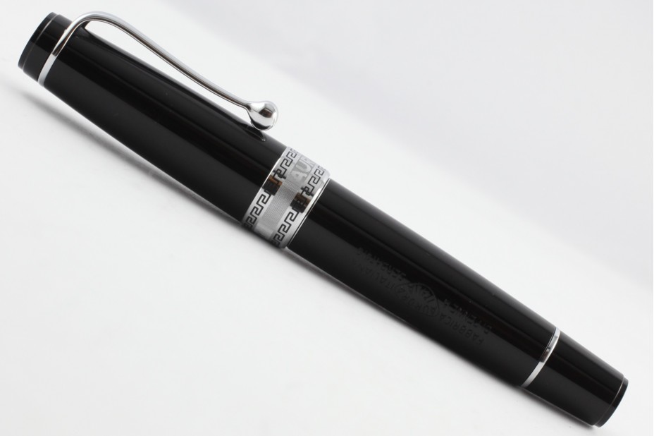 Aurora Optima Black Resin Chrome Plated Trim Fountain Pen