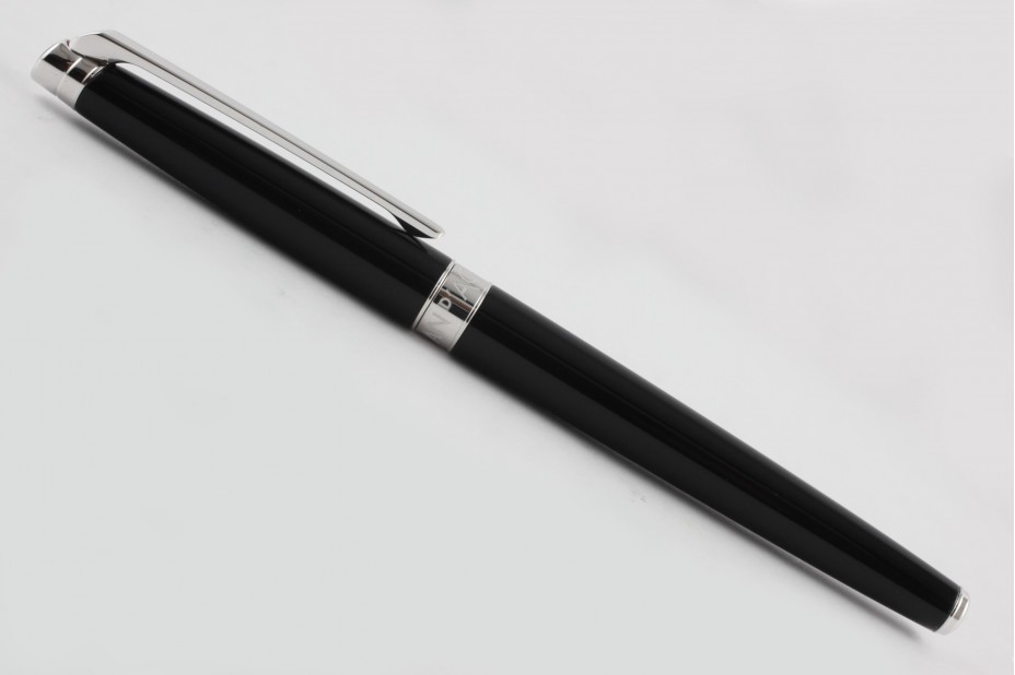 Caran D`Ache  Leman Black Silver Trim Ball Point Pen