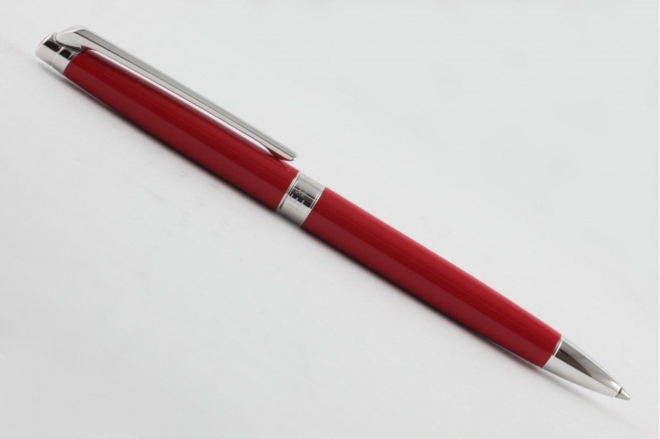 Caran D`Ache Leman Slim Scarlet Red with Rhodium Trim Ball Pen