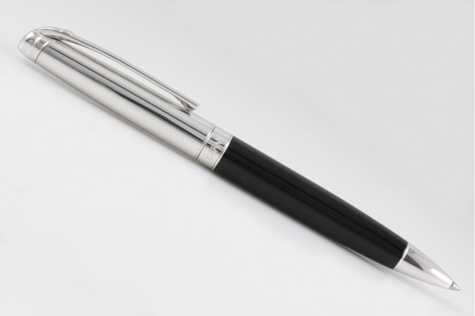 Caran D`Ache Leman Bicolour Black Smooth Rhodium Plated Ball Point Pen
