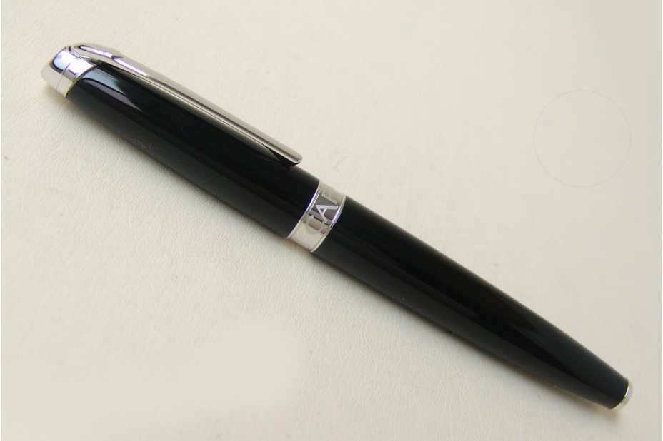 Caran D`Ache  Leman Black Silver Trim Fountain Pen