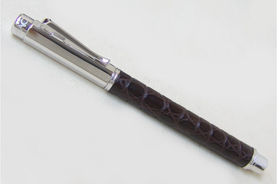 Caran D`Ache Varius Alligator Silver Plated Rhodium Coated Roller Ball Pen