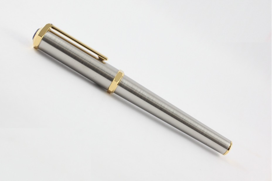 Cartier Santos- Dumont OP000054 Metal Body Gold Trim Roller Ball Pen