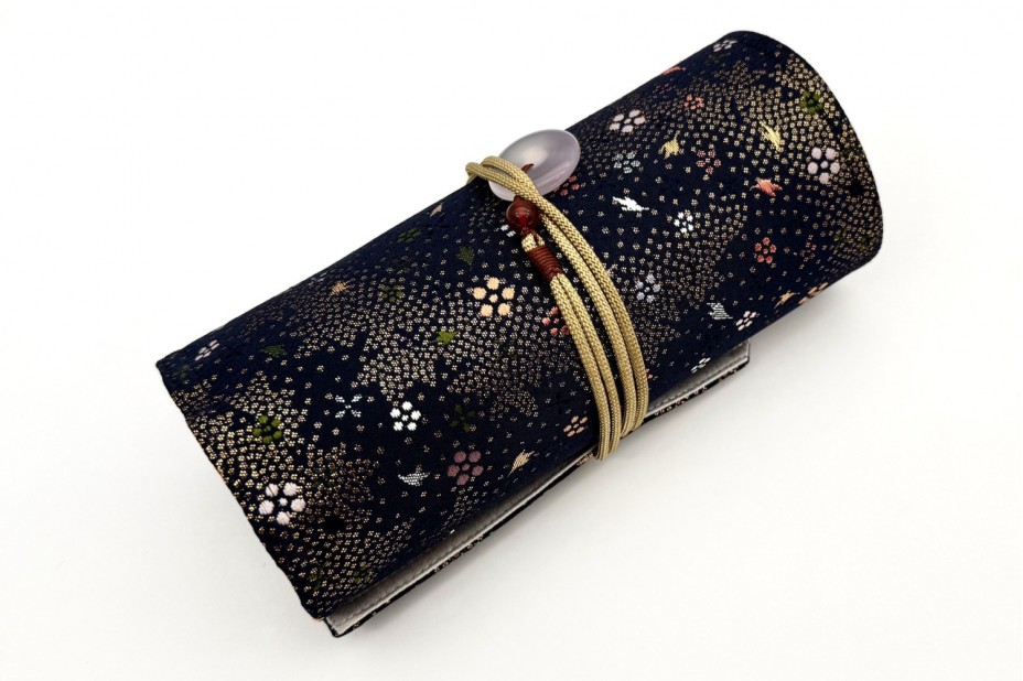 CATHAY Hand-made Silk Pen Pouch - in Celestial Sea for 8 Pens