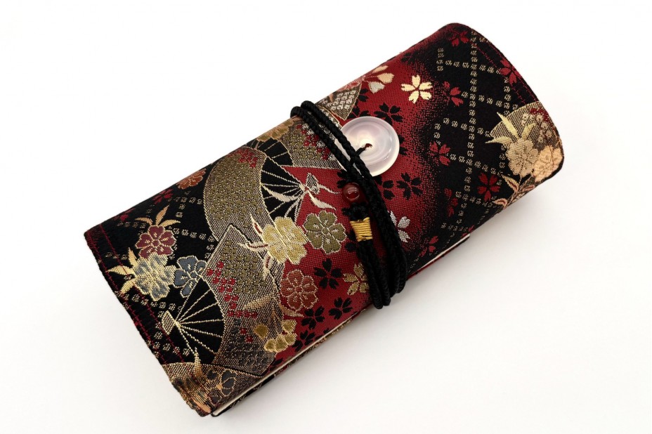 CATHAY Hand-made Silk Pen Pouch - in Echoed Time for 8 Pens