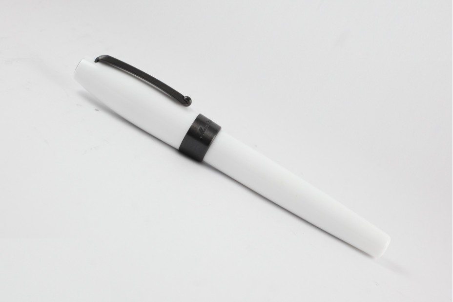 Montegrappa Fortuna White Resin with Ruthenium Plated Trim Roller Ball Pen