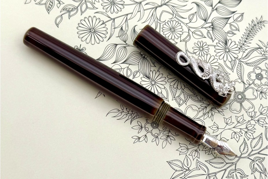 Nakaya Neo Standard Writer Heki-Tamenuri Fountain Pen with Silver Dragon Stopper