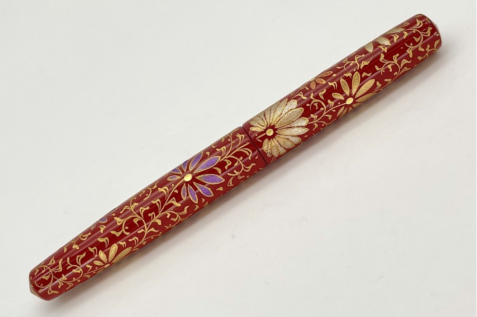 Nakaya Piccolo Long Cigar Chinkin Palmet Shu Coloured Powders  (Colorful Lines 2) Fountain Pen