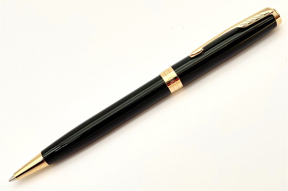 Parker Sonnet 161950784 Black Gold Trim Ballpoint Pen