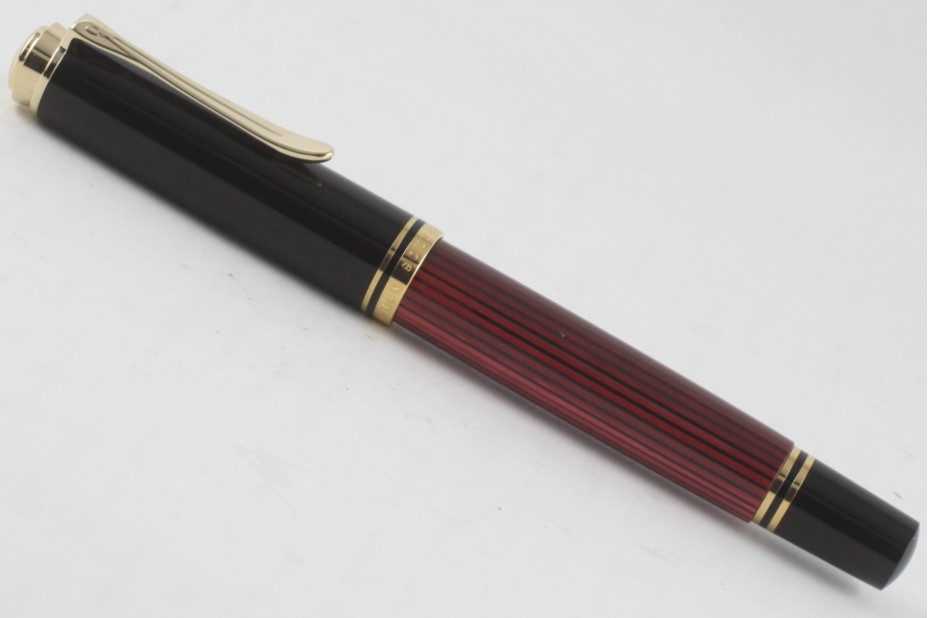 Pelikan Souveran M400 Black Red Fountain Pen (New Logo Gold-Top)