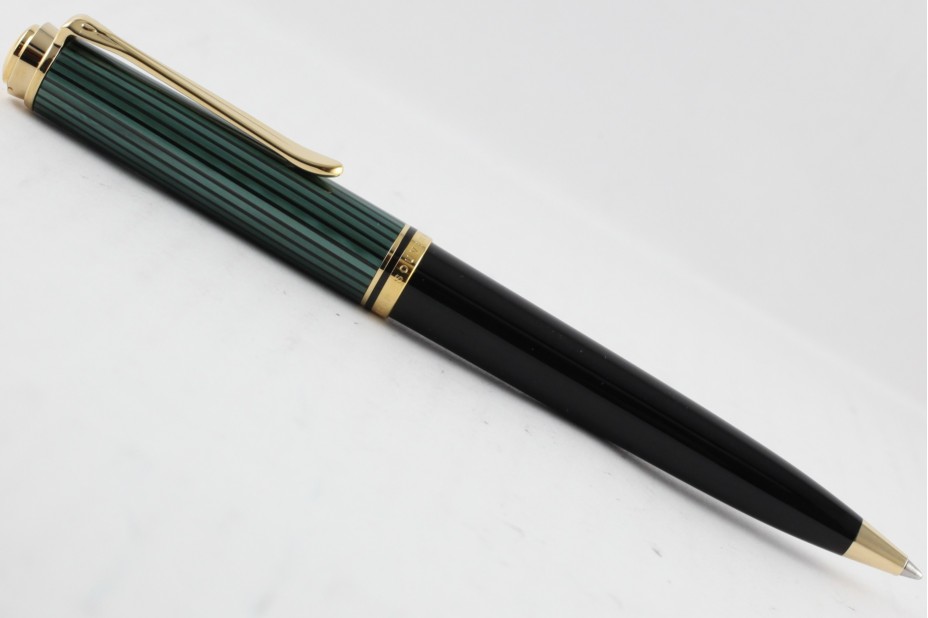 Pelikan Souveran K800 Green Black Ball Pen ( New Logo Gold-Top )