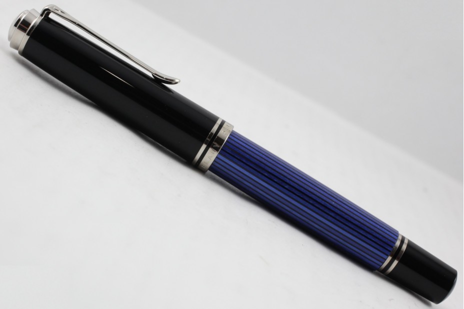 Pelikan Souveran M805 Black Blue Fountain Pen (New Logo Silver-Top)