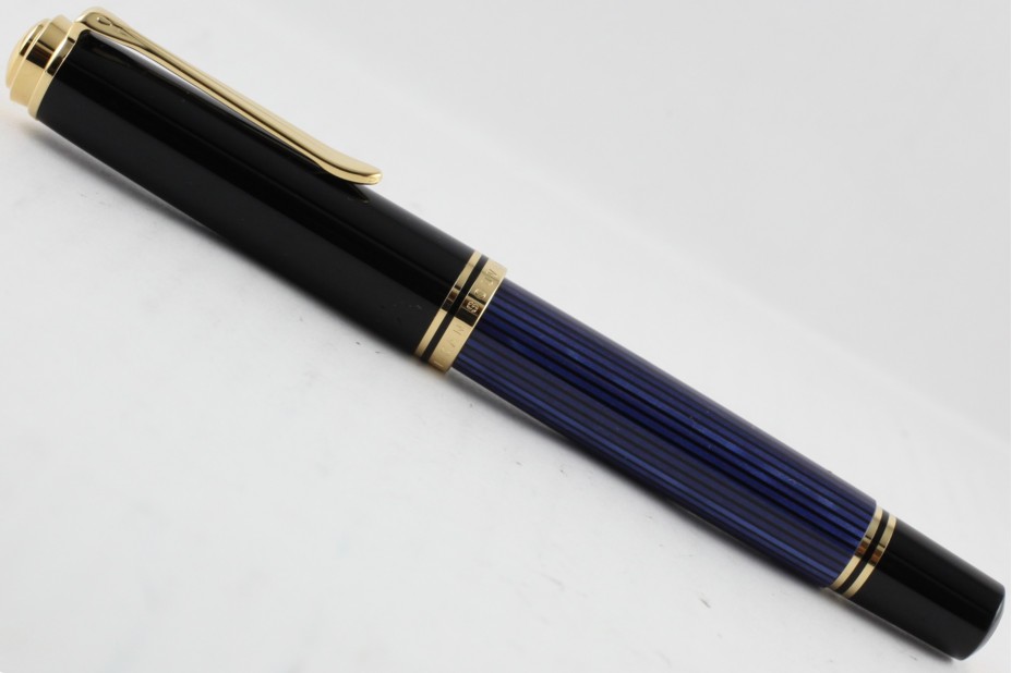 Pelikan Souveran R800 Blue Black Roller Ball Pen ( New Logo Gold-Top )
