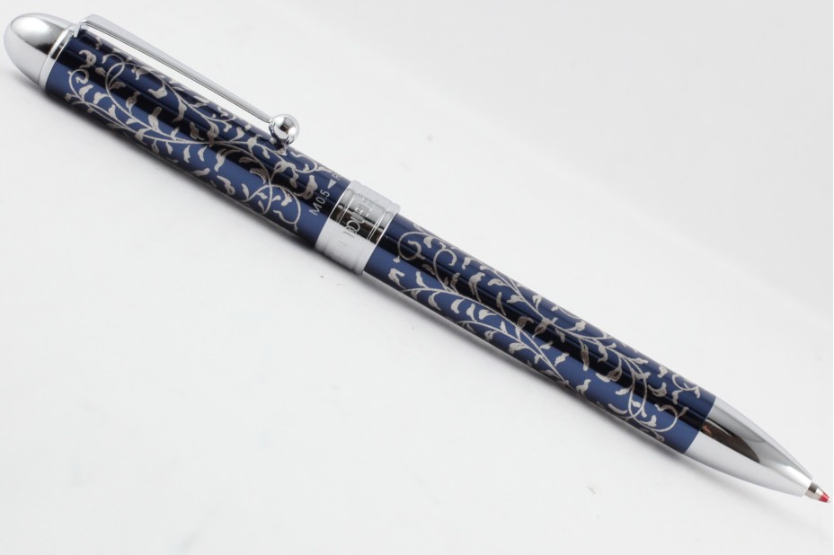 Platinum Double 3 Action Maki-e Karakusa Ai (Blue) Multi Function Pen
