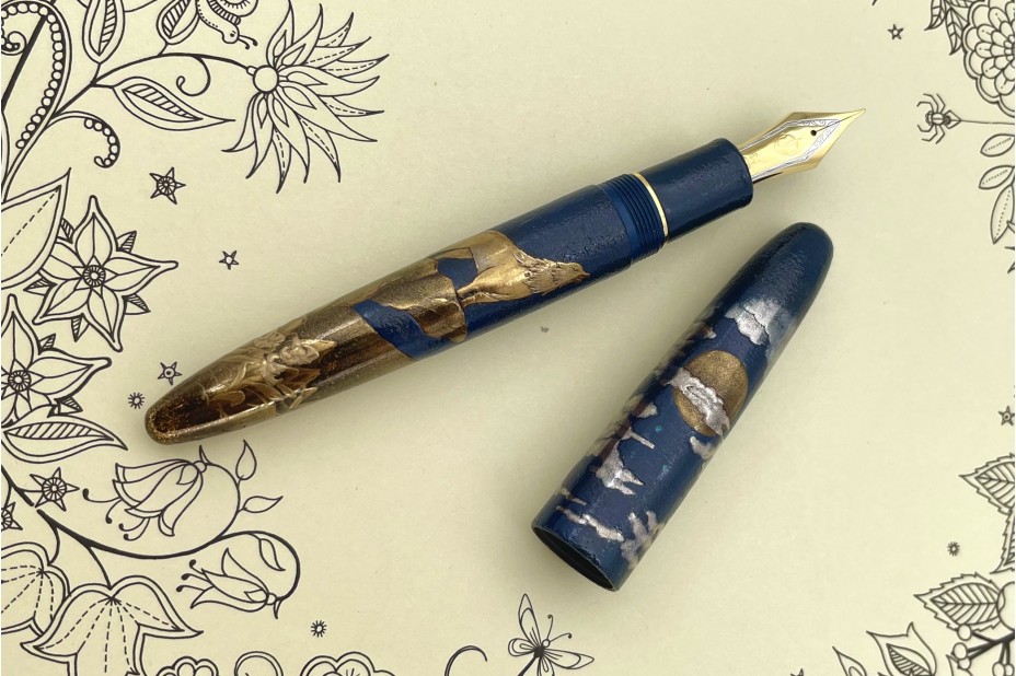 Sailor Limited Edition King of Pens (KOP) Japanese Wolf in the Moonlight Maki-e Fountain Pen