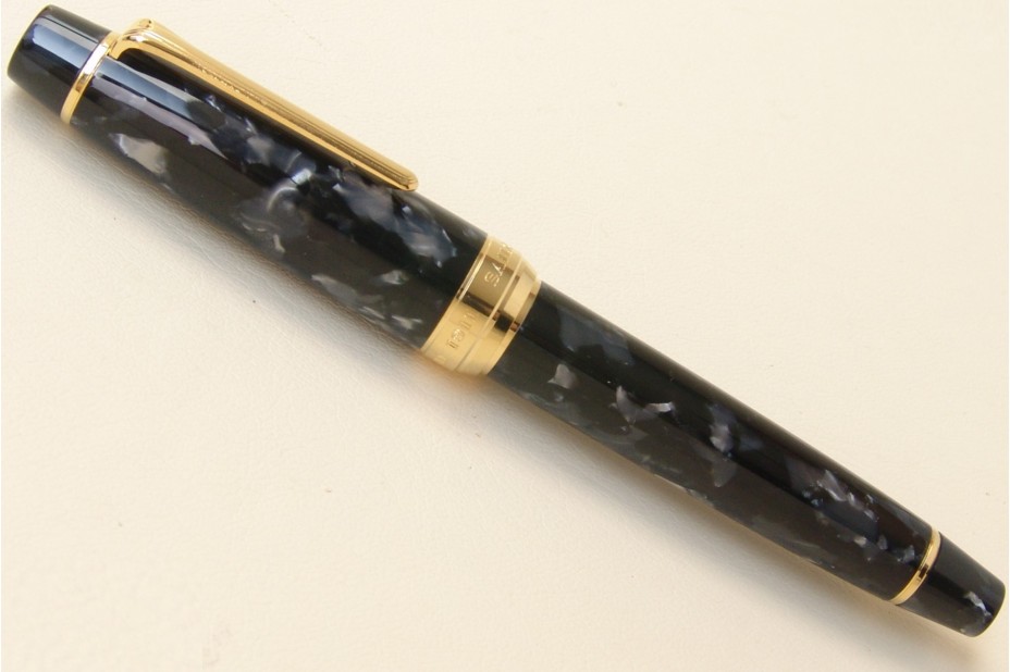 Sailor Professional Gear Grey Mosaic Gold Trim Fountain Pen